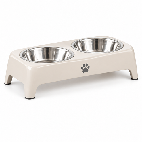 Elevated Double Dog Bowl Stand side angle view