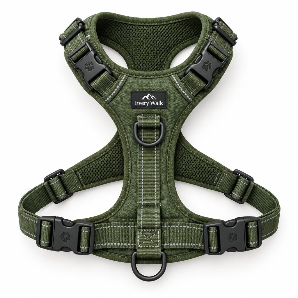 No-pull dog harness top-down overhead view
