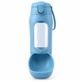 Sky blue dog water bottle front view