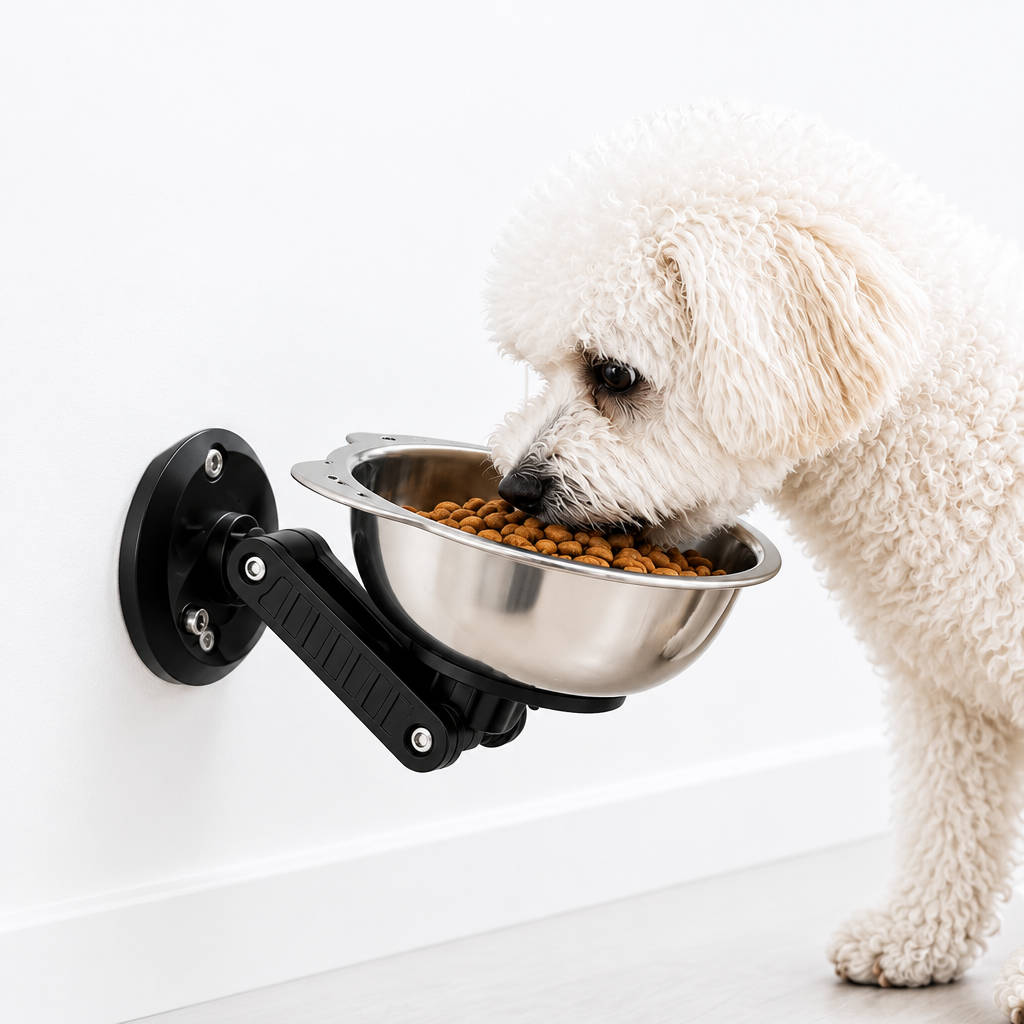 Wall-mounted pet bowl lifestyle view