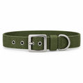 Adjustable dog collar olive green flat lay front view